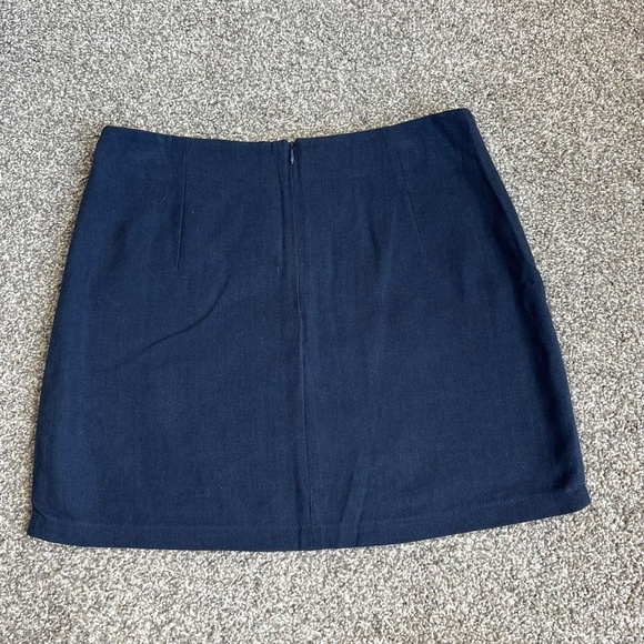 Altar'd State Navy Blue Boho Embroidered Linen Cotton Mini Skirt, Size Medium - Picture 4 of 5